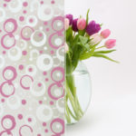 pink geometric pattern glass sticker in chennai