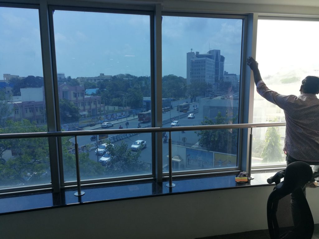 Heat reduction and UV protection glass film window tinting
